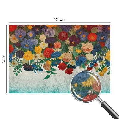 Papel de parede autocolante para sala Flores coloridas