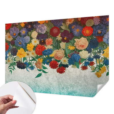 Papel de parede autocolante para sala Flores coloridas