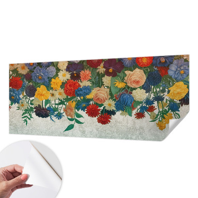 Papel de parede autocolante para sala Flores coloridas