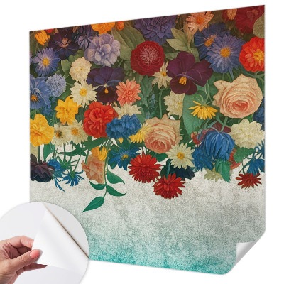 Papel de parede autocolante para sala Flores coloridas