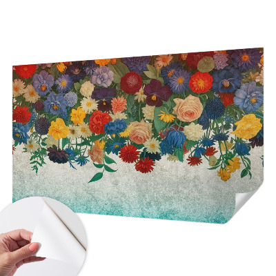 Papel de parede autocolante para sala Flores coloridas