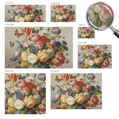 Autocolante de parede fotográfico Flores e borboletas