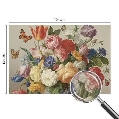 Autocolante de parede fotográfico com flores e borboletas