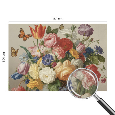 Autocolante de parede fotográfico Flores e borboletas