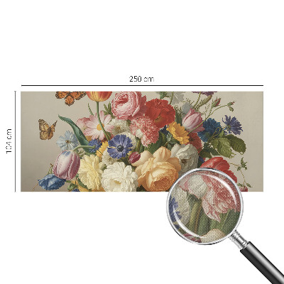 Autocolante de parede fotográfico Flores e borboletas