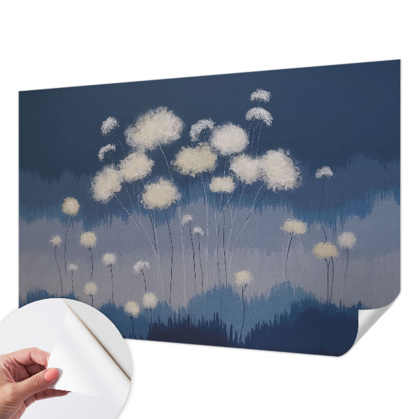 Papel de parede infantil dentes-de-leão brancos