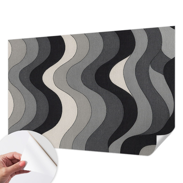 Papel de parede 3D Ondas cinzentas