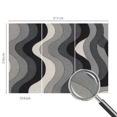 Papel de parede 3D Ondas cinzentas