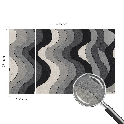 Papel de parede 3D Ondas cinzentas