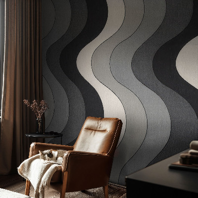 Papel de parede 3D Ondas cinzentas