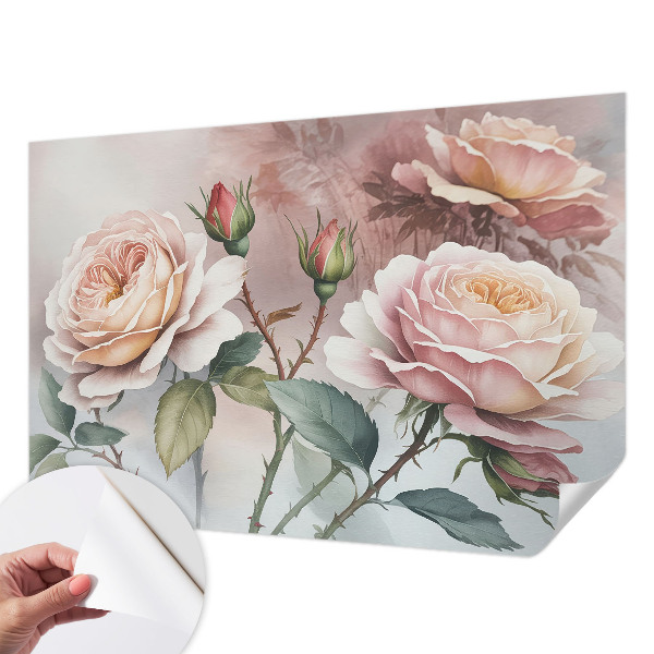 Papel de parede infantil Rosas em tons pastel
