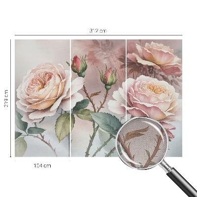 Papel de parede infantil Rosas em tons pastel