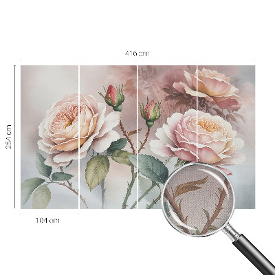 Papel de parede infantil Rosas em tons pastel