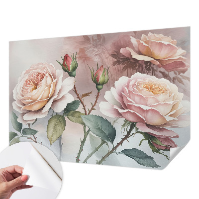 Papel de parede infantil Rosas em tons pastel