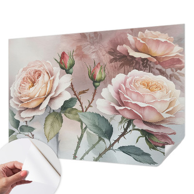 Papel de parede infantil Rosas em tons pastel