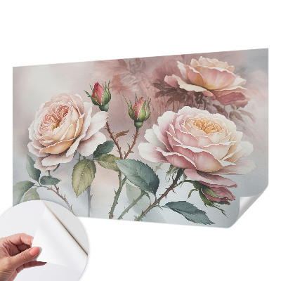 Papel de parede infantil Rosas em tons pastel