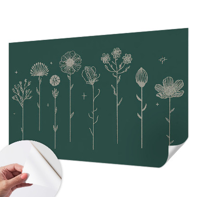 Papel de parede autocolante para sala flores delicadas