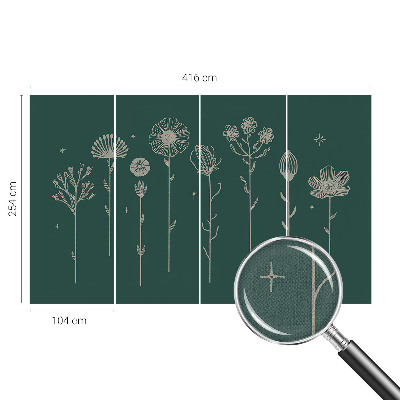 Papel de parede autocolante para sala flores delicadas