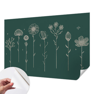 Papel de parede autocolante para sala flores delicadas