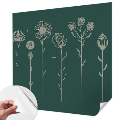 Papel de parede autocolante para sala flores delicadas