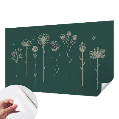 Papel de parede autocolante para sala flores delicadas