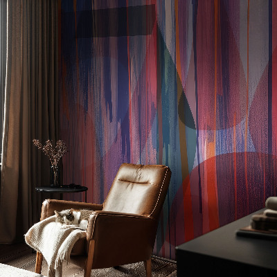 Papel de parede autocolante para quarto Listras do arco-íris