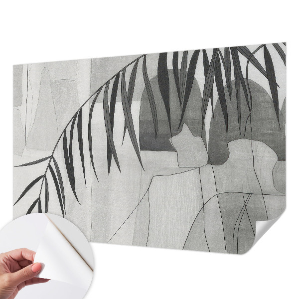 Papel de parede autocolante para sala Palmeira abstrata