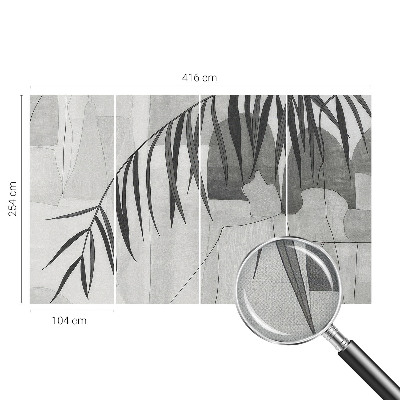 Papel de parede autocolante para sala com estampa de palmeira abstrata