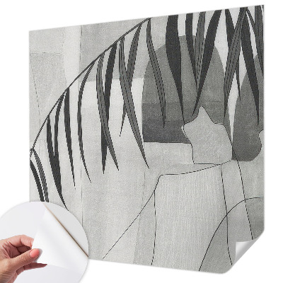 Papel de parede autocolante para sala com estampa de palmeira abstrata