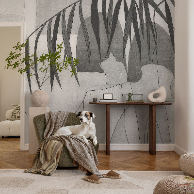 Papel de parede autocolante para sala com estampa de palmeira abstrata