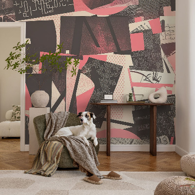 Papel de parede autocolante para quarto Colagem geométrica