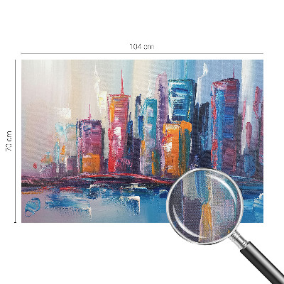 Papel de parede autocolante com estampa de cidade colorida