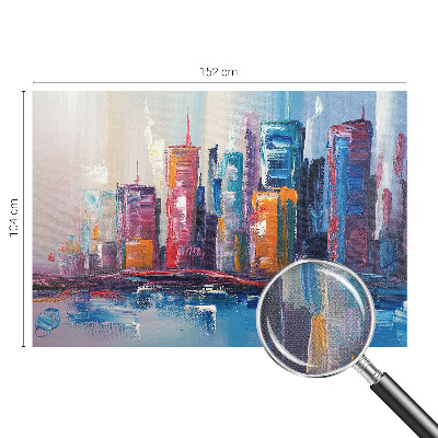 Papel de parede autocolante com estampa de cidade colorida
