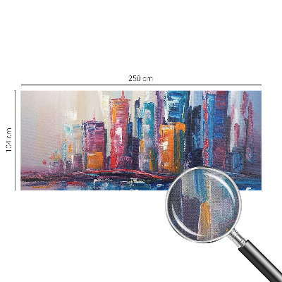 Papel de parede autocolante com estampa de cidade colorida