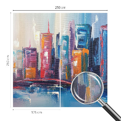Papel de parede autocolante com estampa de cidade colorida