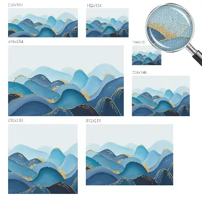 Autocolante de parede fotográfico com motivo de paisagem ondulada