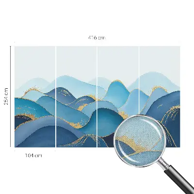 Autocolante de parede fotográfico com motivo de paisagem ondulada