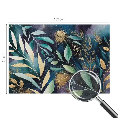 Papel de parede autocolante para sala com estampa de folhas botânicas