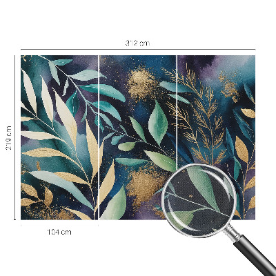 Papel de parede autocolante para sala Folhas botânicas