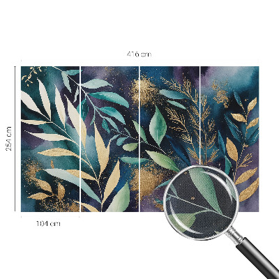 Papel de parede autocolante para sala Folhas botânicas