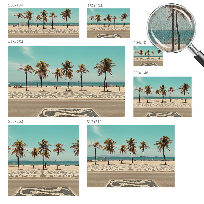 Papel de parede 3D Praia com palmeiras