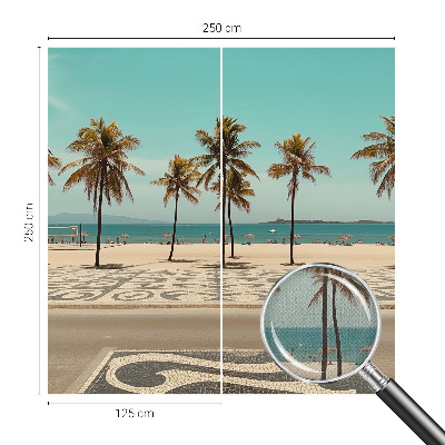 Papel de parede 3D Praia com palmeiras