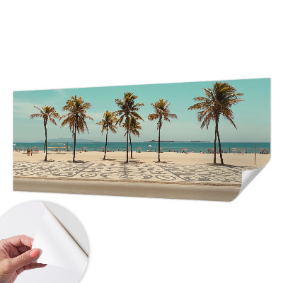 Papel de parede 3D Praia com palmeiras