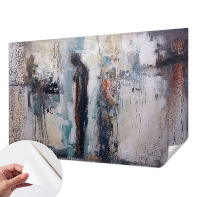 Papel de parede autocolante para sala com estampa de figura misteriosa