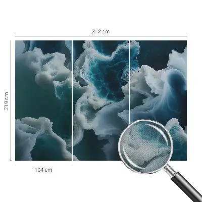 Papel de parede autocolante com estampa de ondas do mar