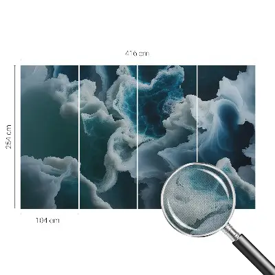 Papel de parede autocolante com estampa de ondas do mar
