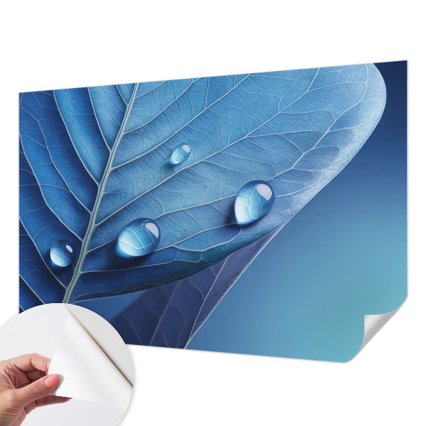 Papel de parede autocolante para quarto Folha Azul