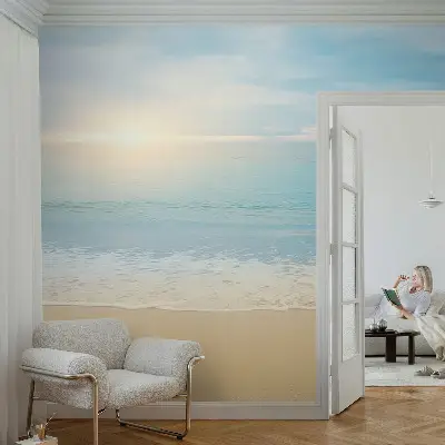 Papel de parede 3D com estampa de nascer do sol