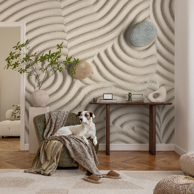 Papel de parede infantil com padrão de ondas harmoniosas
