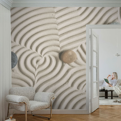 Papel de parede infantil com padrão de ondas harmoniosas